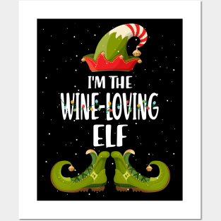 Im The Wine Loving Elf Christmas Posters and Art